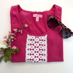 🌻2/$15 Lilly Pulitzer Pink and White Tank Top